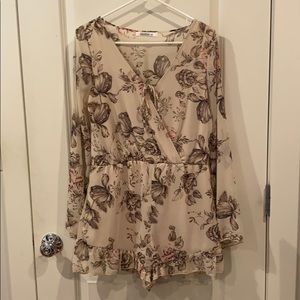 Super cute flower patterned romper